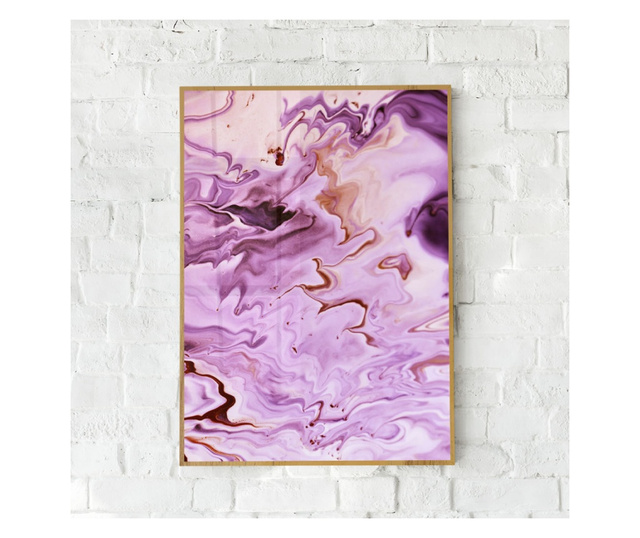 Plakat w ramce, Abstract Pink Smoke, 21 x 30 cm, złota rama
