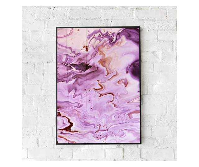 Plakat w ramce, Abstract Pink Smoke, 50x 70 cm, czarna ramka