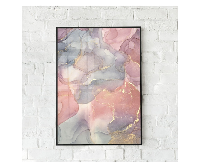 Uokvireni Plakati, Abstract Pink, 21 x 30 cm, Crni okvir