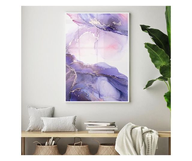 Plakat w ramce, Abstract Purple, 21 x 30 cm, biała ramka