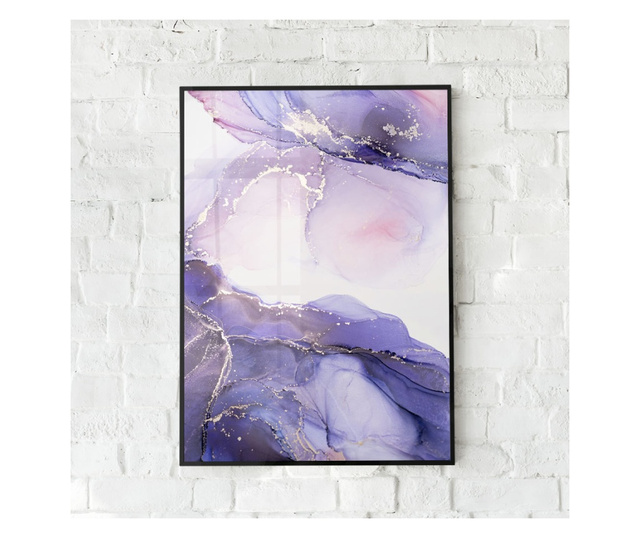 Uokvireni Plakati, Abstract Purple, 80x60 cm, Crni okvir