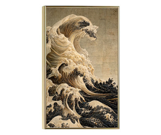 Plakat w ramce, Abstract Sea, 60x40 cm, złota rama