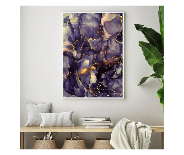 Plakat w ramce, Abstract Shades of Purple, 80x60 cm, biała ramka