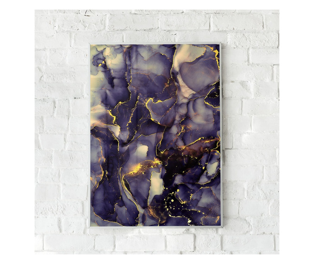 Plakat w ramce, Abstract Shades of Purple, 42 x 30 cm, biała ramka
