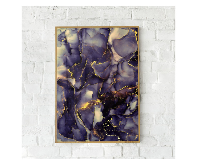 Plakat w ramce, Abstract Shades of Purple, 21 x 30 cm, złota rama