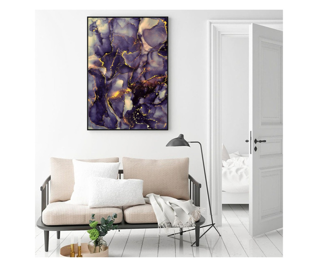 Plakat w ramce, Abstract Shades of Purple, 21 x 30 cm, czarna ramka