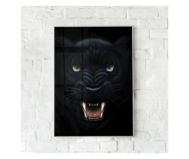 Uokvireni Plakati, Angry Panther, 80x60 cm, Bijeli okvir