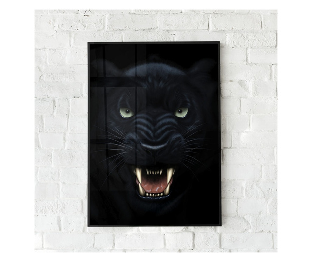 Plakat w ramce, Angry Panther, 60x40 cm, czarna ramka