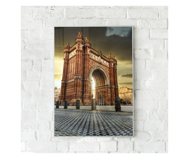 Plakat w ramce, Arco de Triunfo Barcelona, 50x 70 cm, biała ramka