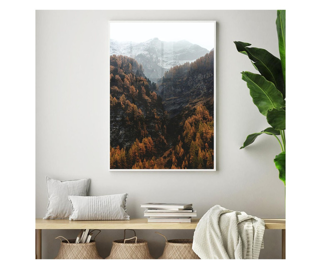 Plakat w ramce, Autumn Mountain, 50x 70 cm, biała ramka