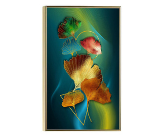 Plakat w ramce, Bamboo Leaves, 80x60 cm, złota rama
