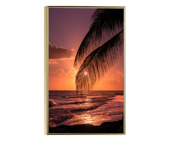 Plakat w ramce, Barbados Sunset, 42 x 30 cm, złota rama