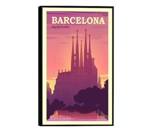 Uokvireni Plakati, Barcelona Sagrada, 21 x 30 cm, Črn okvir