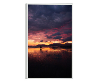 Plakat w ramce, Beach at Sunset, 50x 70 cm, biała ramka