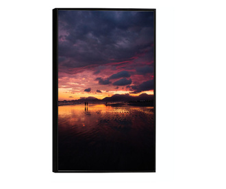 Plakat w ramce, Beach at Sunset, 60x40 cm, czarna ramka