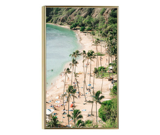 Plakat w ramce, Beach Day, 80x60 cm, złota rama