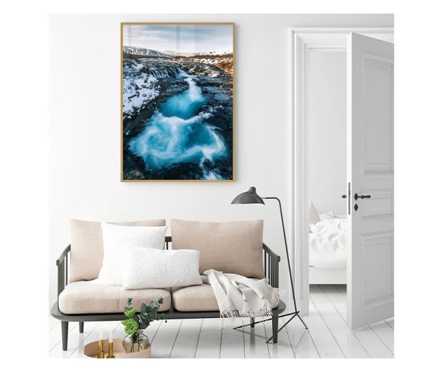 Uokvireni Plakati, Beautifull Iceland, 42 x 30 cm, Zlatni okvir