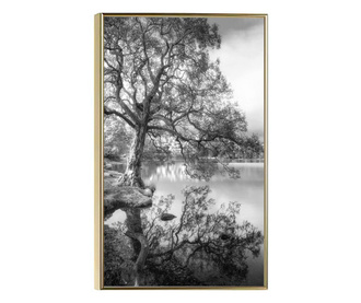 Plakat w ramce, Black And White Autumn, 60x40 cm, złota rama