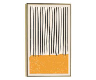 Uokvireni Plakati, Black Lines on Orange, 80x60 cm, Zlatni okvir