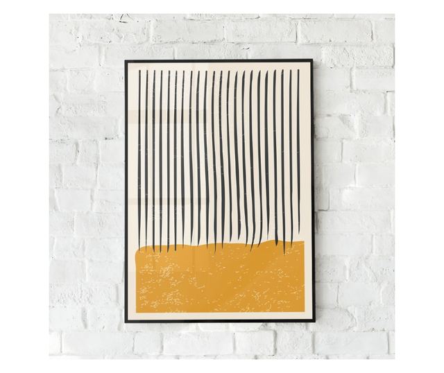 Uokvireni Plakati, Black Lines on Orange, 42 x 30 cm, Črn okvir