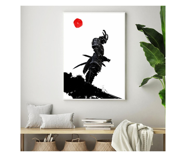 Plakat w ramce, Black Samurai, 80x60 cm, biała ramka
