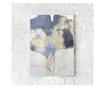 Plakat w ramce, Blue and Gold Leaves, 50x 70 cm, biała ramka