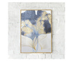 Plakat w ramce, Blue and Gold Leaves, 60x40 cm, złota rama