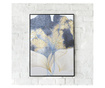 Plakat w ramce, Blue and Gold Leaves, 42 x 30 cm, czarna ramka