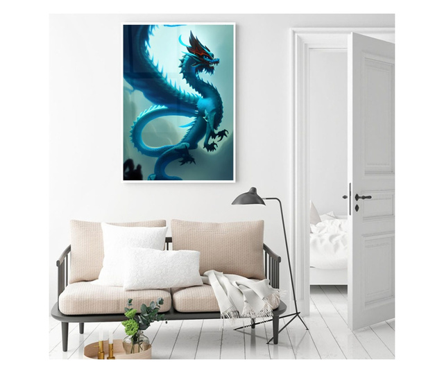 Uokvireni Plakati, Blue Dragon, 50x 70 cm, Bijeli okvir