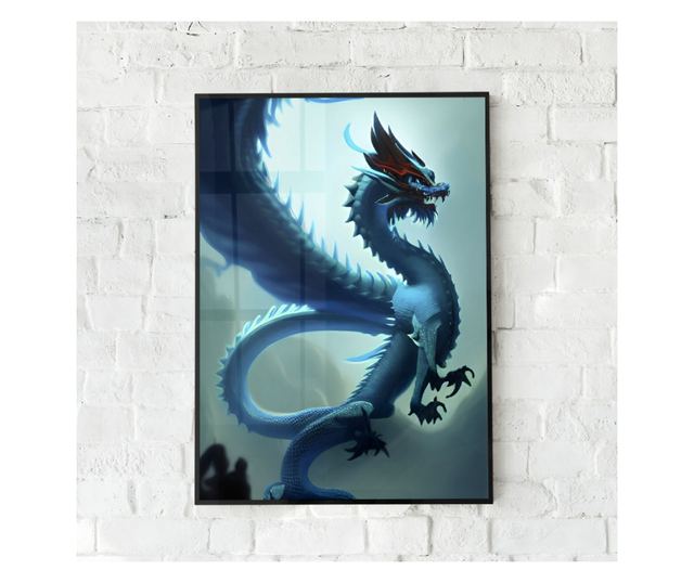 Uokvireni Plakati, Blue Dragon, 50x 70 cm, Črn okvir