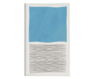 Plakat w ramce, Blue Lines, 21 x 30 cm, biała ramka