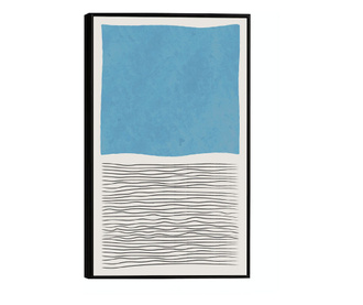 Plakat w ramce, Blue Lines, 42 x 30 cm, czarna ramka