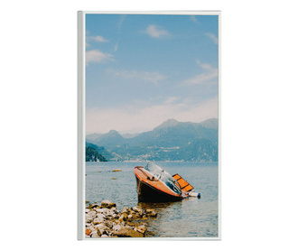 Plakat w ramce, Boat on The Lake, 21 x 30 cm, biała ramka