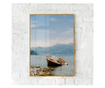 Plakat w ramce, Boat on The Lake, 80x60 cm, złota rama