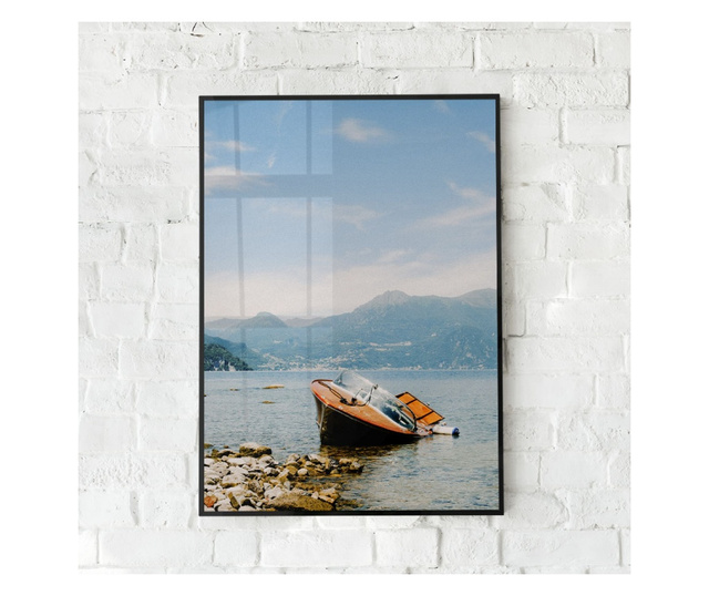 Plakat w ramce, Boat on The Lake, 50x 70 cm, czarna ramka
