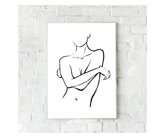Plakat w ramce, Body Line Art, 42 x 30 cm, biała ramka