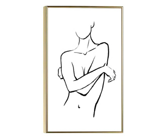 Plakat w ramce, Body Line Art, 60x40 cm, złota rama