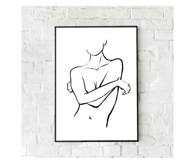 Plakat w ramce, Body Line Art, 21 x 30 cm, czarna ramka