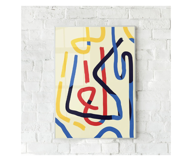 Uokvireni Plakati, Bold Lines With Bright Colors, 50x 70 cm, Bijeli okvir