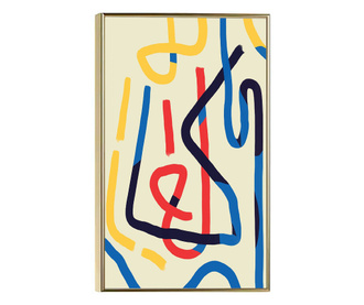 Uokvireni Plakati, Bold Lines With Bright Colors, 42 x 30 cm, Zlatni okvir