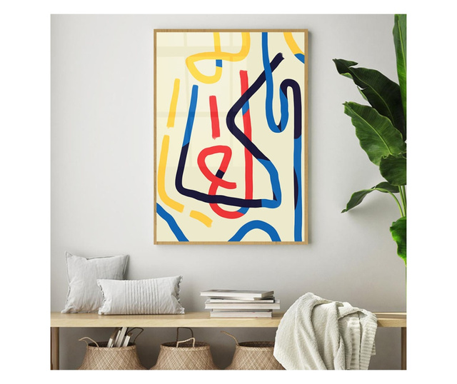 Uokvireni Plakati, Bold Lines With Bright Colors, 60x40 cm, Zlatni okvir
