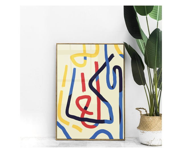 Uokvireni Plakati, Bold Lines With Bright Colors, 60x40 cm, Zlatni okvir