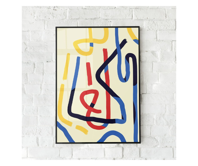 Uokvireni Plakati, Bold Lines With Bright Colors, 60x40 cm, Črn okvir