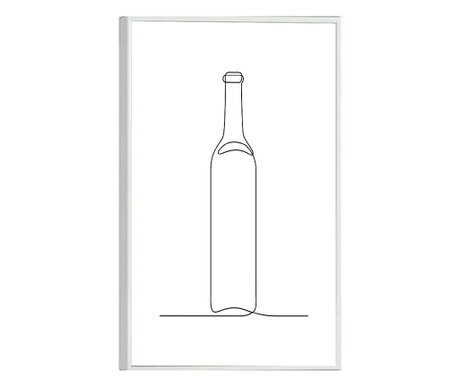 рамкирани картини, Bottle Of Wine, 42 x 30 cm, бяла рамка