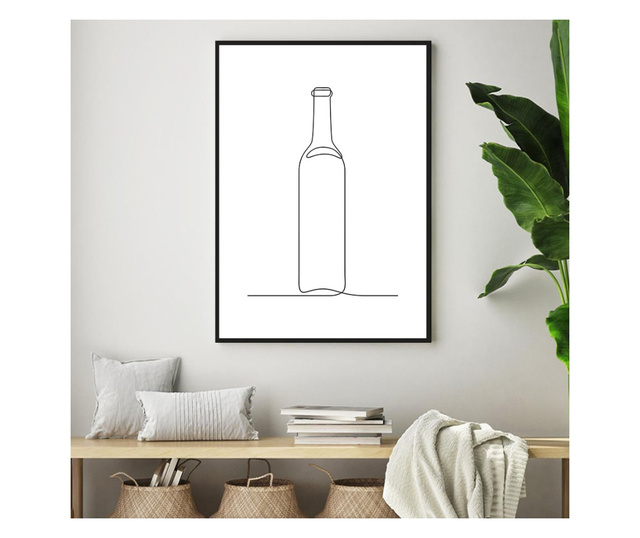 Plakat w ramce, Bottle Of Wine, 50x 70 cm, czarna ramka