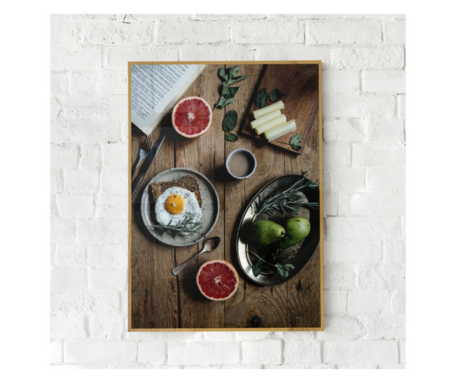 Plakat w ramce, Breakfast Table, 42 x 30 cm, złota rama