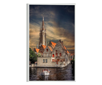 Plakat w ramce, Brugge River, 42 x 30 cm, biała ramka