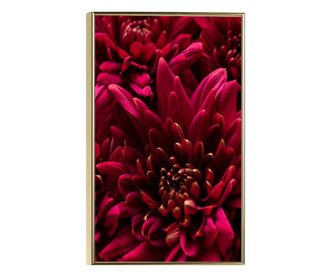 Plakat w ramce, Burgundy Flowers, 60x40 cm, złota rama