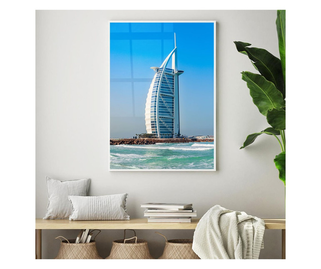 Plakat w ramce, Burj Al Arab, 50x 70 cm, biała ramka