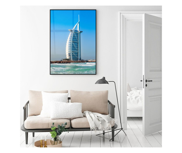 Uokvireni Plakati, Burj Al Arab, 80x60 cm, Črn okvir